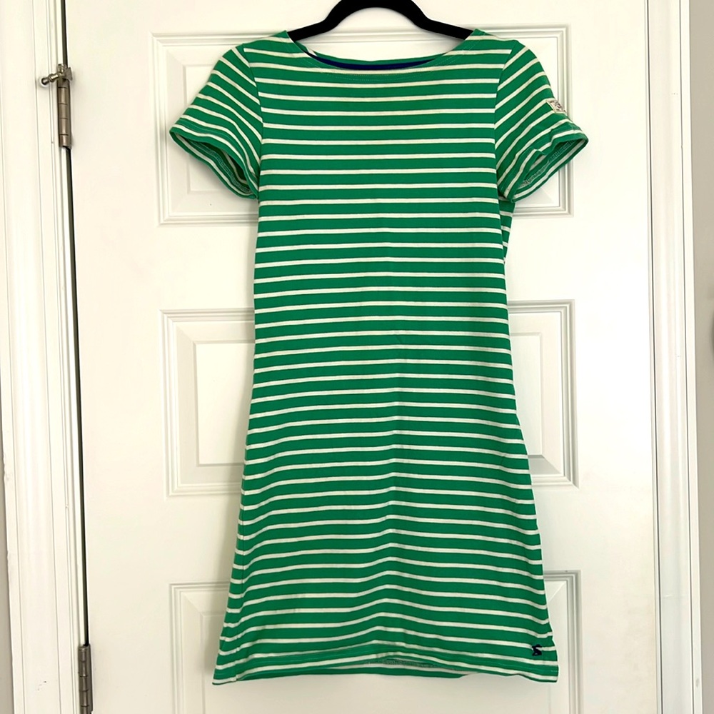 Joules XXS green striped mini dress